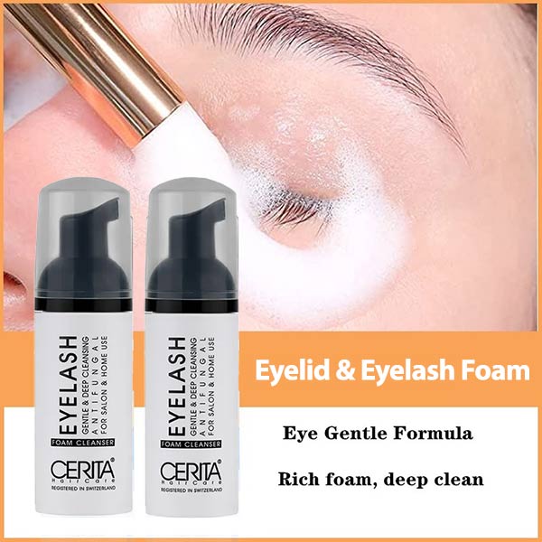 طریقه مصرف شامپو فوم شستشوی پلک و مژه سریتا