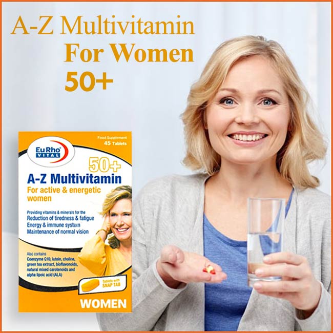 قرص مولتی ویتامین ای تا زد +50 سال یوروویتال برای بانوان