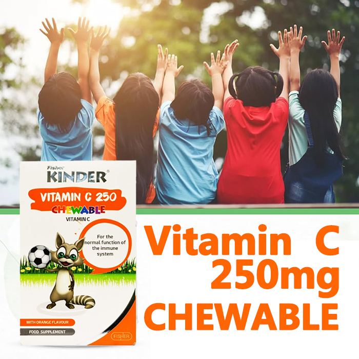 قرص جویدنی ویتامین سی 250 کیندر