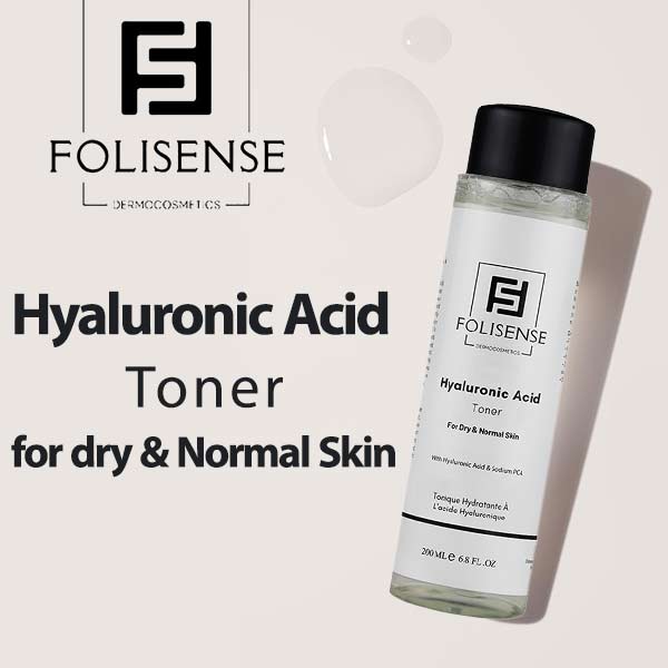 تونر پاک کننده صورت نرمال و خشک فولی سنس هیالورونیک اسید