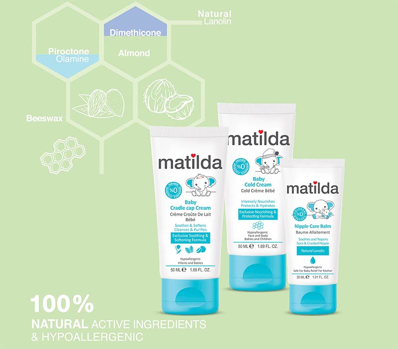 کرم کردل کپ کودک ماتیلدا رفع پوسته و چربی کف سر کودک