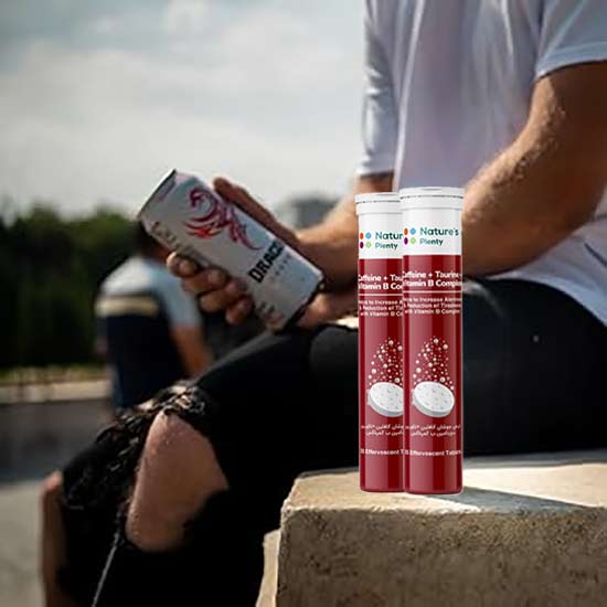  کافئین تائورین نیچرز پلنتی جایگزین نوشیدنی های انرژی زا 