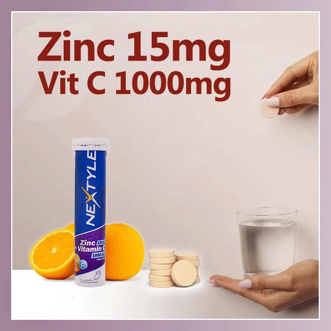 قرص جوشان زینک 15 و ویتامین سی 1000 نکستایل