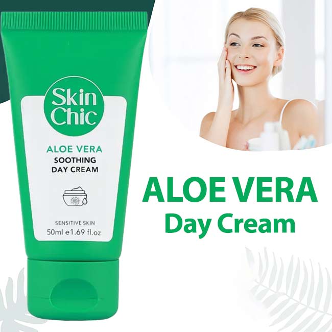کرم مرطوب کننده آلوئه ورا اسکین شیک برای پوست حساس کرم روز اسکین شیک