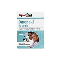 کپسول ژلاتینی امگا ۳ آپوویتال 30 عددی | حاوی امگا ۳ و ویتامین ای