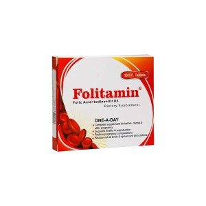 قرص فولیتامین آریان سنا 30 عددی | حاوی فولیک اسید ید و ویتامین د3