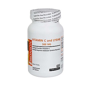 قرص ویتامین سی و لیزین برونسون 60 عددی | بهبود سیستم ایمنی و افزایش مقاومت بدن