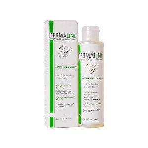 شامپو مو چرب درمالاین 250 میلی | رفع شوره و خارش و کنترل ترشح چربی کف سر