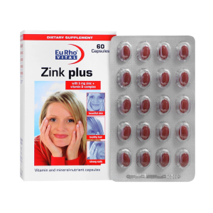 کپسول زینک پلاس یوروویتال 5 میلی گرم 60 عدد | حاوی روی و ویتامین های گروه ب