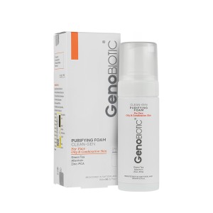 فوم شستشوی صورت ژنوبایوتیک پوست چرب و مختلط | پاکسازی ملایم، کنترل چربی و پیشگیری از جوش