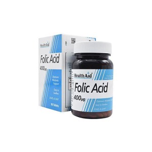 قرص فولیک اسید ۴۰۰ میکروگرم هلث اید ۹۰ عدد | کمک به تامین فولیک اسید لازم در بارداری