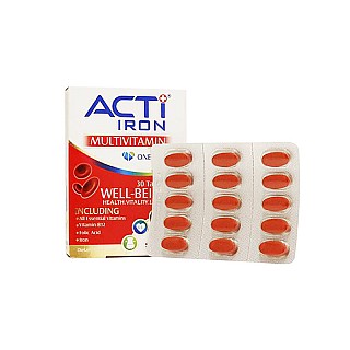 قرص اکتی آیرون ابیان فارمد | 30 عدد | مولتی ویتامین کامل برای انواع کم خونی
