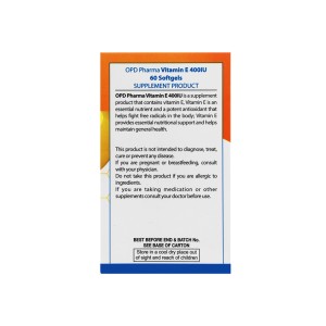 کپسول ویتامین E 400 او پی دی فارما  | آنتی اکسیدان قوی برای سلامت پوست، مو و سیستم ایمنی بدن