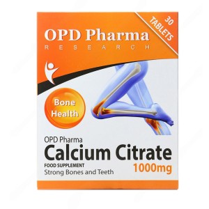 قرص کلسیم سیترات 1000 میلی گرم او پی دی فارما | کمک به سلامت استخوان ها