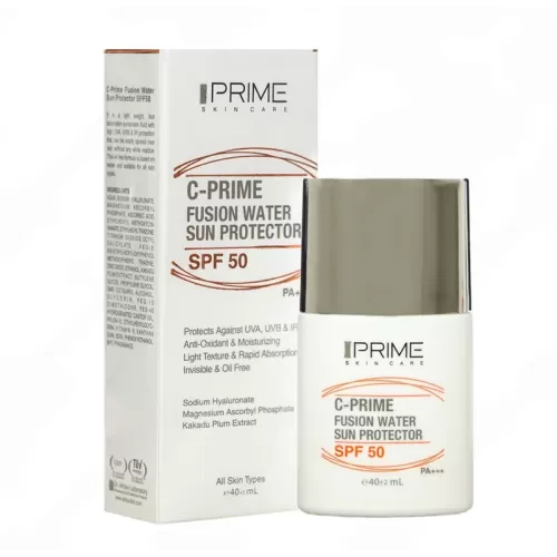 فلوئید ضدآفتاب فیوژن واتر پرایم spf50 بدون چربی قیمت کرم ضد آفتاب پریم بدون رنگ فیوژن واتر