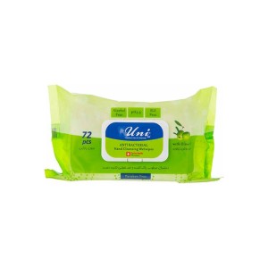دستمال مرطوب آنتی باکتریال یونی لد 72 عددی | حاوی روغن زیتون و پاک کننده دست