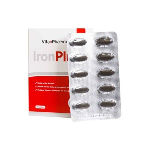 قرص آیرون پلاس ویتا فارمد 30 عددی | مکمل آهن همراه با ویتامین ث و اسید فولیک