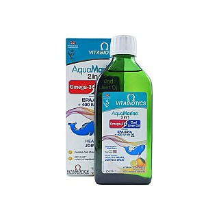 شربت آکوامارین ویتابیوتیکس 250 میلی | حاوی روغن کبد ماهی و سرشار از امگا 3