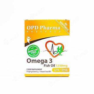 کپسول ژلاتینی روغن ماهی او پی دی فارما | امگا 3 بدون جیوه 1250 میلی گرم