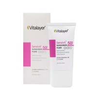 فلوئید ضد آفتاب سنسی ویت ویتالیر SPF50 بی‌رنگ  | مناسب پوست حساس و دوران بارداری