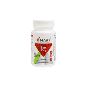 قرص زینک 30 میلی گرم ایکس مارت 60 عددی | استحکام و رشد مو