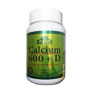 قرص کلسیم دی 600 آلفا ویتامینز | 60 عدد | بهبود عملکرد استخوان و دندان