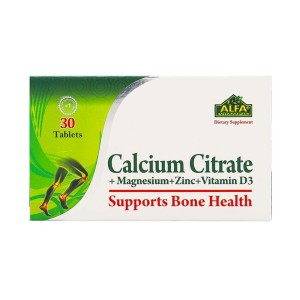قرص کلسیم سیترات آلفا ویتامینز 30 عددی | حمایت از سلامت استخوان و مفاصل