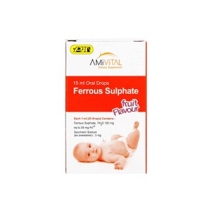قطره آهن فروس سولفات امی ویتال 15 میلی | قطره آهن کودک و نوزاد