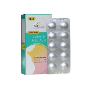 قرص ید و فولیک اسید امی ویتال 30 عددی | تامین اسید فولیک و ید در دوران بارداری