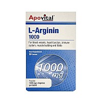 قرص ال آرژنین 1000 آپوویتال 30 عددی | بهبود جریان خون در عروق