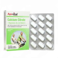 کلسیم سیترات همراه با منیزیم زینک و ویتامین دی آپوویتال | سلامت استخوان ها و عضلات