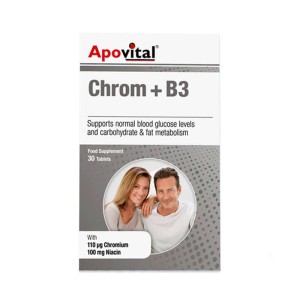 قرص کروم پلاس ب3 آپوویتال | تنظیم قند خون و بهبود متابولیسم انرژی
