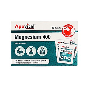 ساشه منیزیم 400 آپوویتال | بهبود عملکرد سیستم عضلانی عصبی