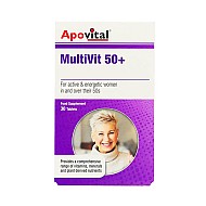 قرص مولتی ویت 50+ آپوویتال 30 عددی | مولتی ویتامین افراد بالای 50 سال