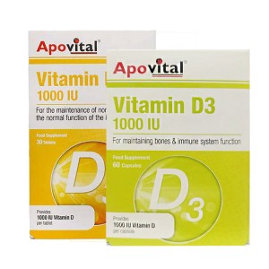 قرص ویتامین د3 1000 آپوویتال  | تامین ویتامین دی روزانه بدن