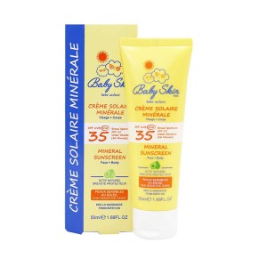 کرم ضد آفتاب کودک مینرال بیبی اسکین | برای پوست صورت و بدن با SPF35