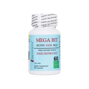 کپسول مگابیت 10000 برونسون |  مکمل بیوتین برای پوست، مو و ناخن