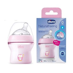 شیشه شیر نچرال فیلینگ چیکو 0+ - صورتی