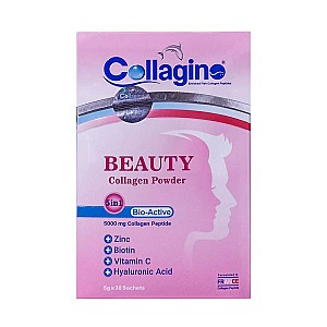 پودر کلاژینو بیوتی 30 عددی | حاوی کلاژن، ویتامین ث، زینک، بیوتین و هیالورنیک اسید