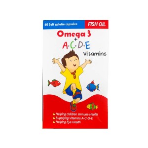 کپسول ژلاتینی امگا 3 کودک دانا 60 عددی | حاوی ویتامین های آ، دی، سی و ای
