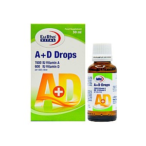 قطره ویتامین آ د یوروویتال 30 میلی | تامین ویتامین آ و دی برای کودکان