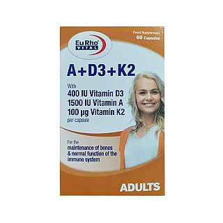 قیمت کپسول ویتامین آ د۳ کا۲ یوروویتال برای تقویت استخوان و سیستم ایمنی