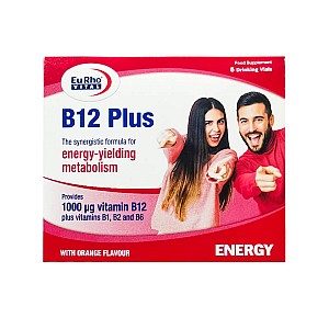 ویال خوراکی ب12 پلاس یوروویتال 6 عددی | تامین انرژی و تامین ب۱۲ مورد نیاز بدن