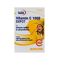 قرص ویتامین سی 1000 دپو یوروویتال | ویتامین سی و سیتروس بیوفلاونوئید