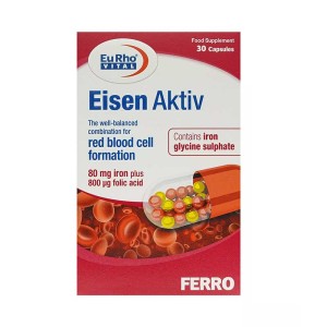 کپسول آیزن اکتیو یوروویتال | تامین آهن و جبران سریع کمبود آهن