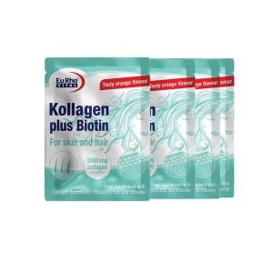 ساشه کلاژن پلاس بیوتین یوروویتال | 5 گرم کلاژن همراه با بیوتین ویتامین سی و هیالورونیک اسید