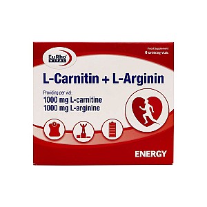 ویال ال کارنیتین ال آرژنین یوروویتال | کمک به تامین انرژی و بهبود عملکرد ورزشی