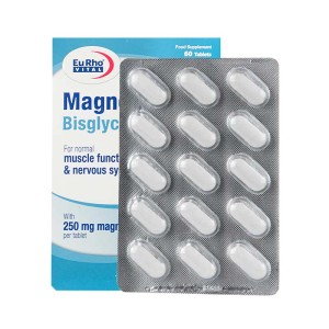 قرص منیزیم بیس گلایسینات یوروویتال | بهبود عملکرد سیستم عصبی و عضلانی