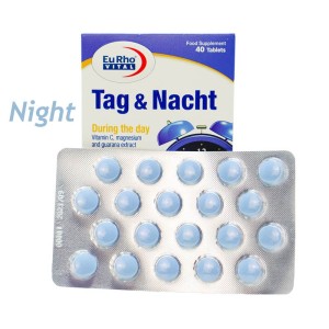 قرص تگ و نخت یوروویتال 40 عددی | با دو کاربرد برای افزایش انرژی و تنظیم خواب