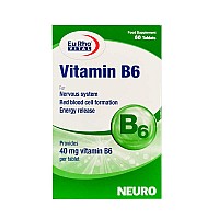 قرص ویتامین ب6 یوروویتال 60 عددی | کاهش تهوع و حفظ سلامت سیستم عصبی